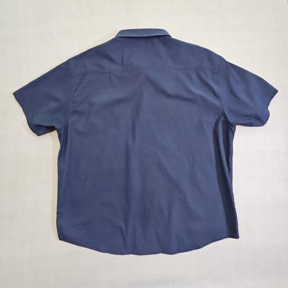 Steve’s Jeans Shirt Men's 3X Button Up Short Sleeve Blue Geometric Pattern - Picture 2 of 16